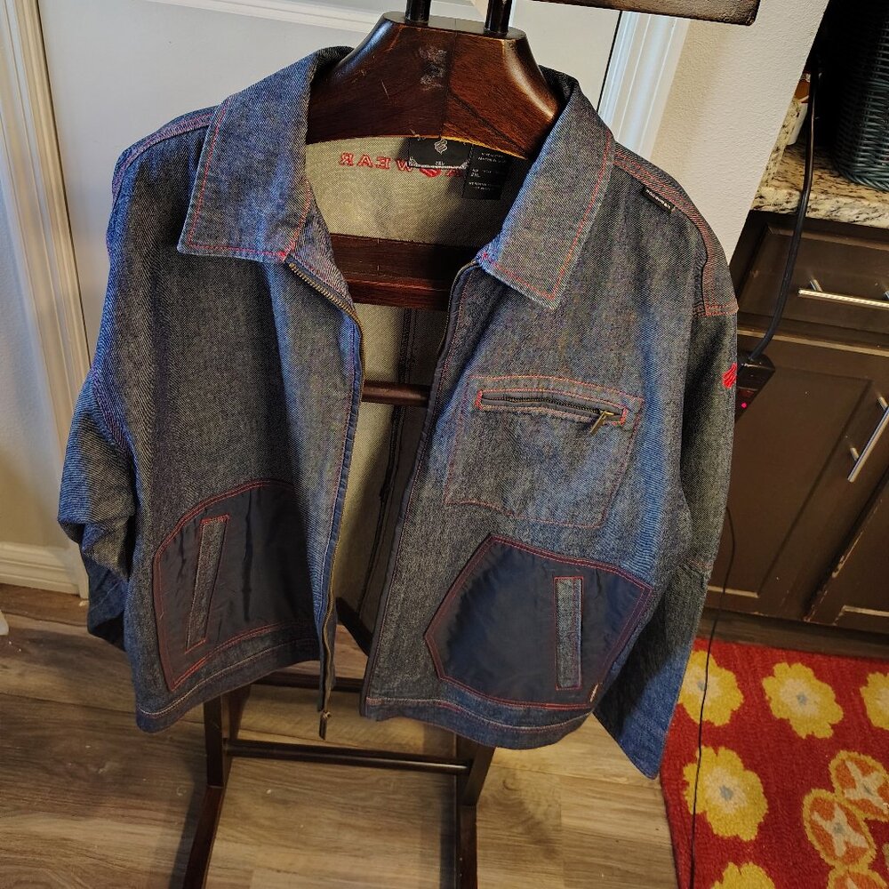 Rocawear Men's Y2K 2XL Hip-hop Street Wear Vintage Denim Jean Jacket